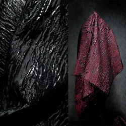 Riverbed Mottled Bark Pattern Jacquard Fabric Three-dimensional Relief Heavy Texture Creative Clothing Self-made Designer Fabric