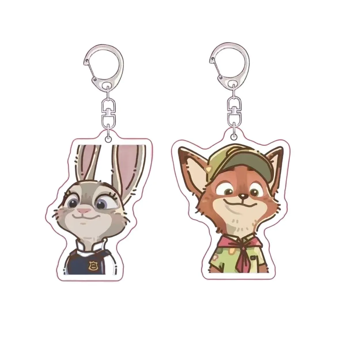 Zootopia المفاتيح نيك جودي الاكريليك على ظهره صديقها صديقة زوجين هدية Kawaii على ظهره اكسسوارات الديكور هدايا العطلات #4