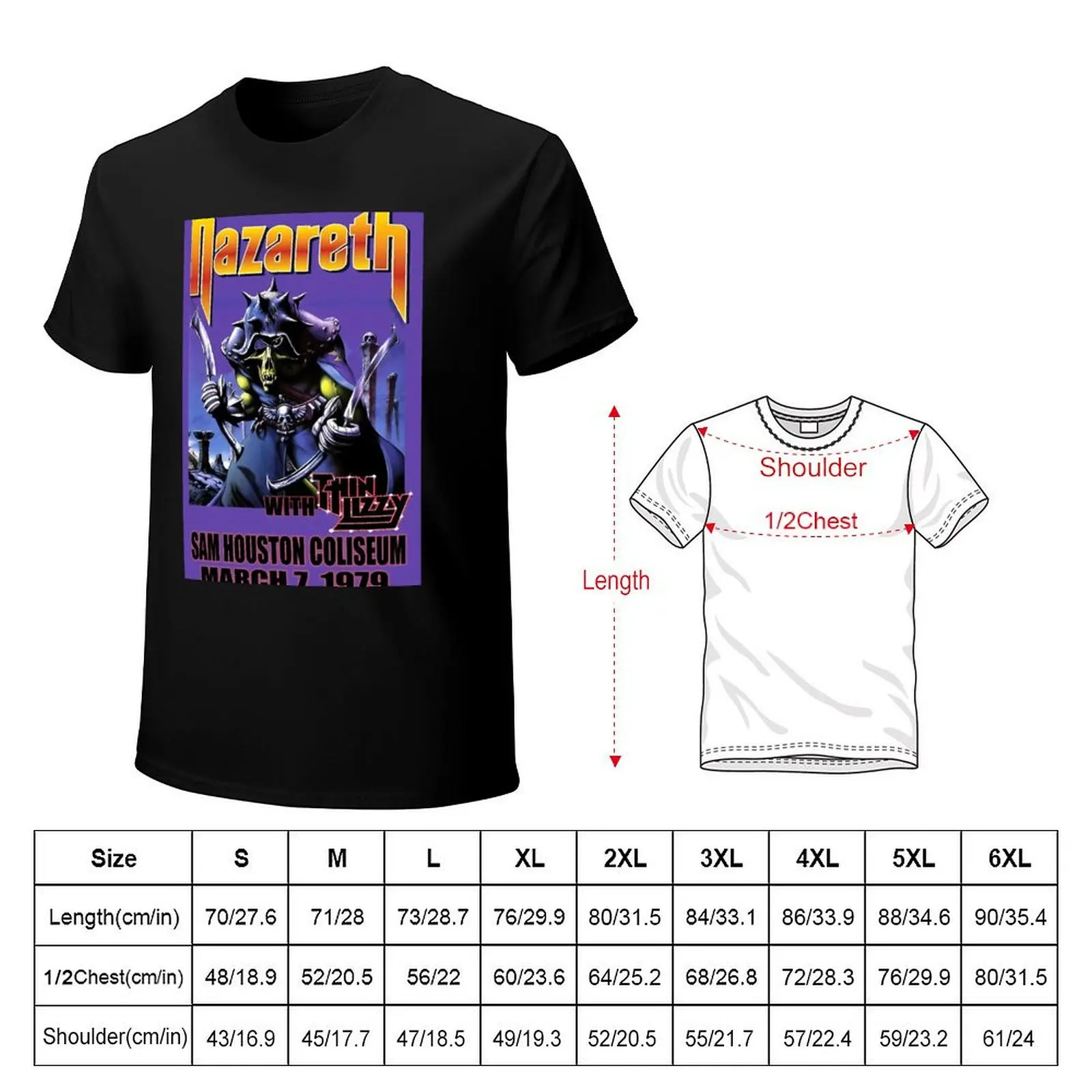 Nazareth 1979 Tour T-shirt Short sleeve tee customs design your own mens champion t shirts