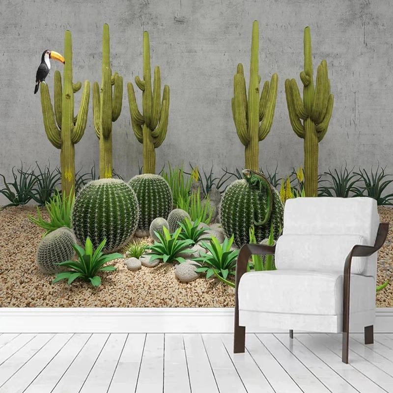 

Custom Photo Wallpaper North Style Cactus Plant Mural Living Room Bedroom Home Decor Modern Creative Papel De Parede 3D Sala