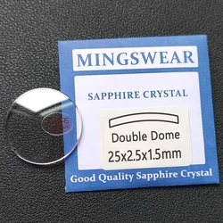 Sapphire Double Dome 1.5mm Thick Diameter 20-29.5 mm Anti-scratch Watch Glass Domed Crystal Transparent Watches Repair Parts