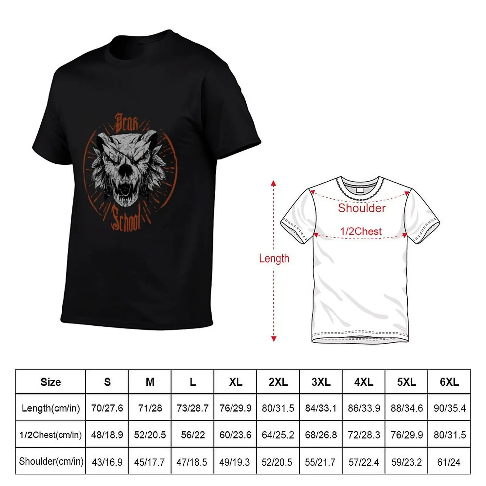 WITCHER - Bear School Symbol [black] T-Shirt plus size clothes vintage graphic tee Short sleeve tee men