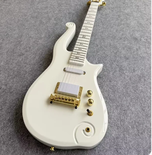 Envío Gratis, Guitarra Eléctrica de 6 Cuerdas, Color Blanco, Herrajes Dorados, Guitarra AAAAA
