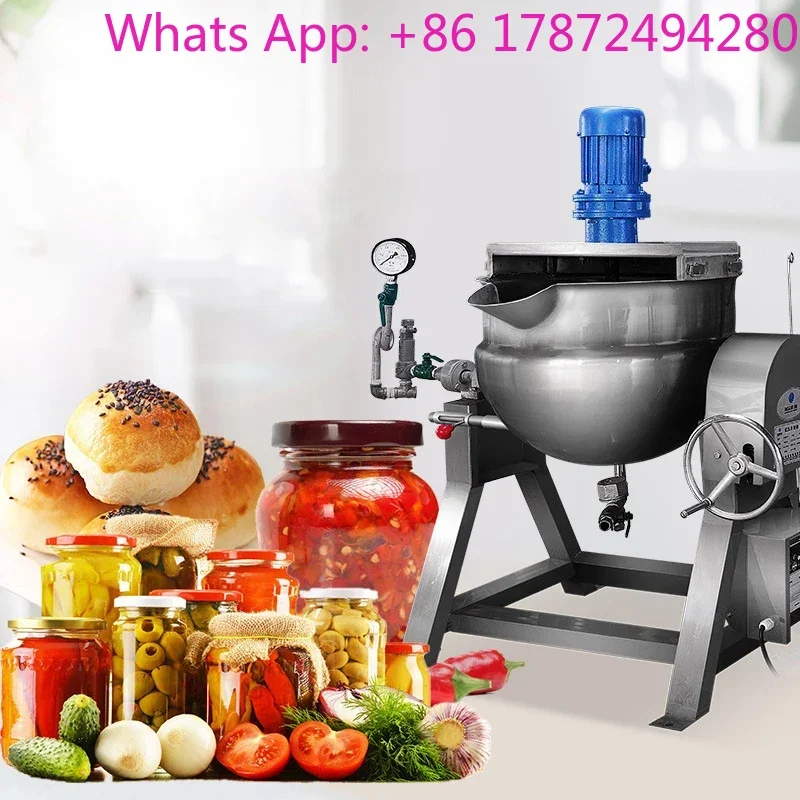 New Temperature-controlled Mixing Jacketed Pot, Fully Automatic Soup Pot, Wok, Cooking Pot, Electric Heating, Stuffing Mixer, Ti