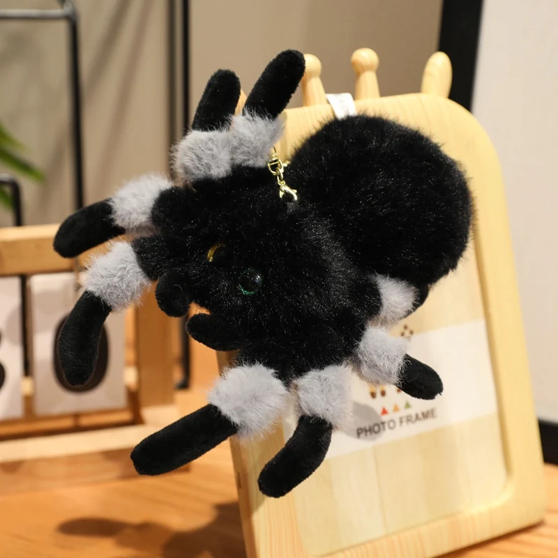 Niedliche Stofftier-springende Spinne-Plüschtiere, bunte vieräugige Spinne, Plüsch-Schlüsselanhänger, Tasche, Dekor, Anhänger, Spinnen, Stofftiere – Detail 9