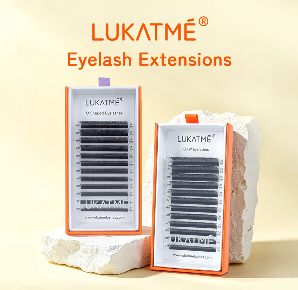 LUKATME U-Form 6D Kleeblatt Wimpernverlängerungen, vorgefertigte Fächer, schwarze C/D-Curl, weiche, flauschige, dimensionale Wimpern 8-15mm für den Salon – Detail 1