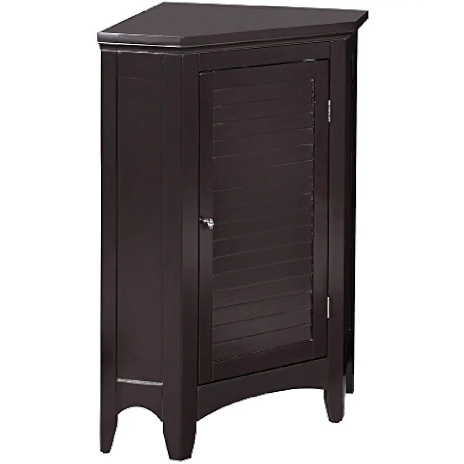 

Glancy Corner Freestanding Wooden Floor Cabinet Bathroom Living Room Storage with 1 Shutter Door 1 Adjustable Inner Shelf, Dar