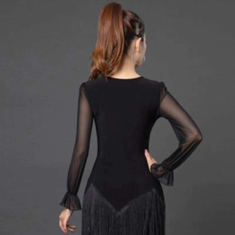 customized latin dance dress for women sexy practice clothes fringe dress tassel skirt ballroom dance competition dresses suit
