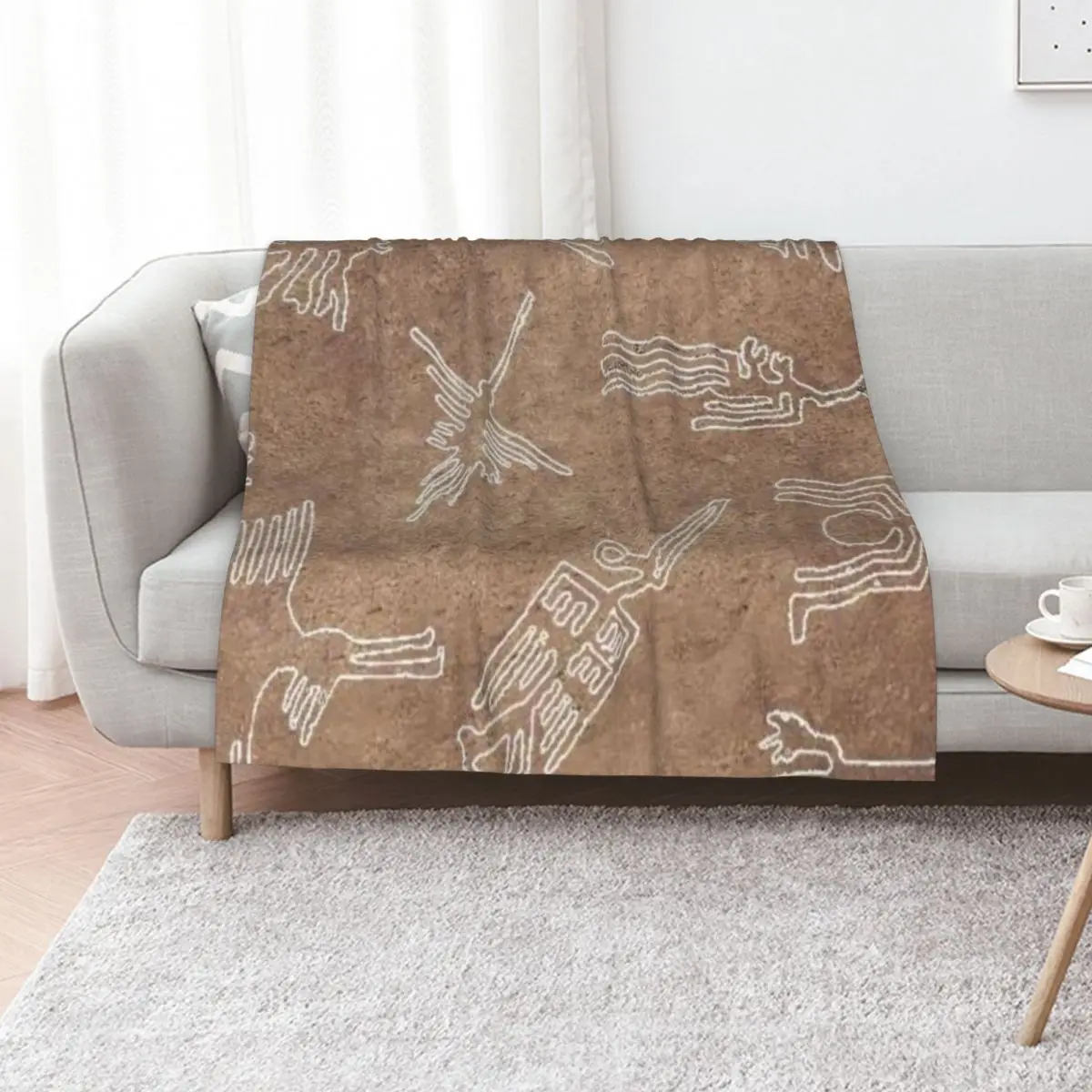 

Nazca Lines Pattern Throw Blanket Vintage Heavy for babies decorative Blankets