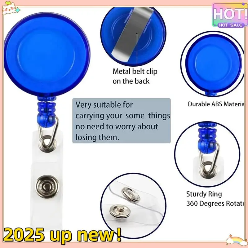Retractable Badge Reels Badge Holder Retractable Clip 30 Pack Colorful Badge Clips Holders For Name ID Card Key Card