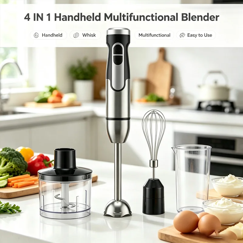 New 4-in-1 Hand Blender Set Multifunctional Hand Blender for Home Use Baby Food Processor and Meat Grinder with Whisk 220V