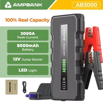 AMPBANK AB3000 12V 汽車緊急啟動電源 電池充電器 行動電源 便攜式 3000A 汽車啟動器 10 最佳銷售 汽車電瓶啟動器 - №5