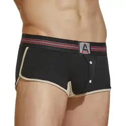 SEOBEAN Men's Underwears Boxers Cotton Underpants Low-waist U convex Male Panties Boxershorts Home Pajamas Men Boxer Shorts