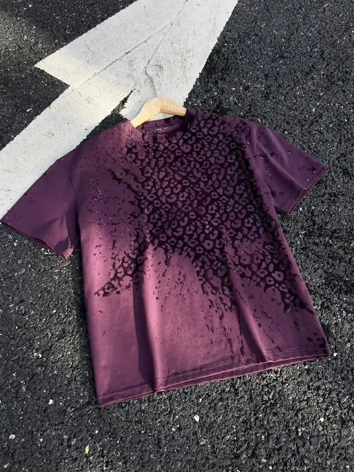 Quick Dry Sport T-Shirt Men's Summer Thin Short Sleeve Running Training American Outdoor Five Sleeve Leopard Print Sweat Show