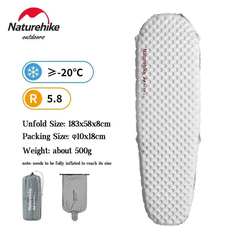 Naturehike Camping Mat 3.2/5.8/8.8 Hoge R Waarde Ultralight Warme Opblaasbare Matras Outdoor Draagbare Opvouwbare Opblaasbare Matten