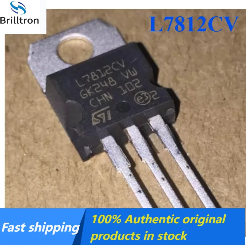 20-100PCS New L7812CV LM7812 TO-220 Three-terminal Voltage Regulator Diode, 12V 1.5A Transistors Original Stock  Fast Shipping.