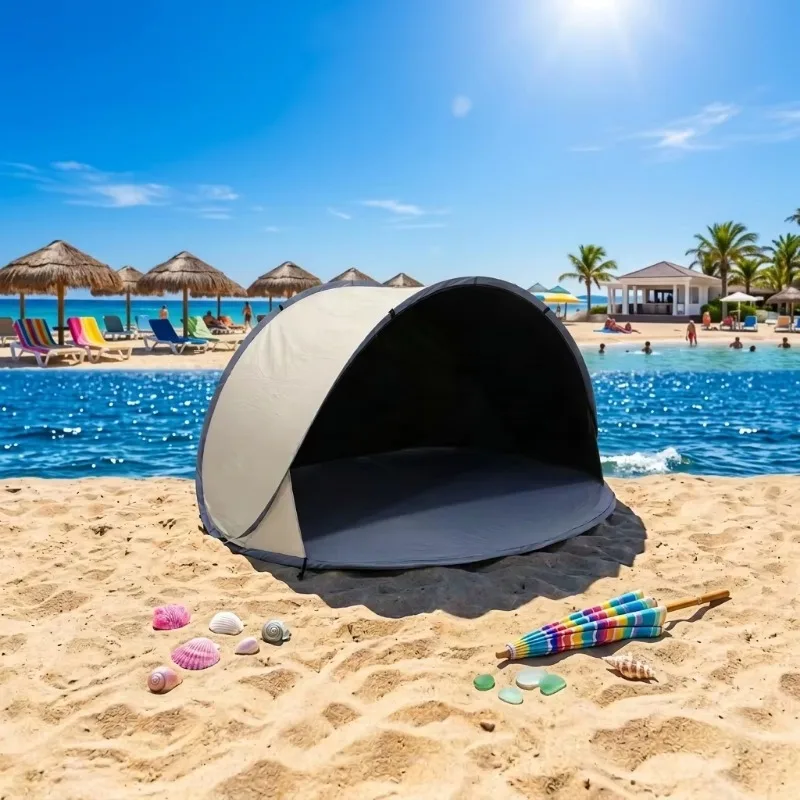 Hot-selling Pop-up Sunscreen Beach Tent, Easy-to-build Park Beach Camping Tent, with Oxford Cloth Fast Delivery