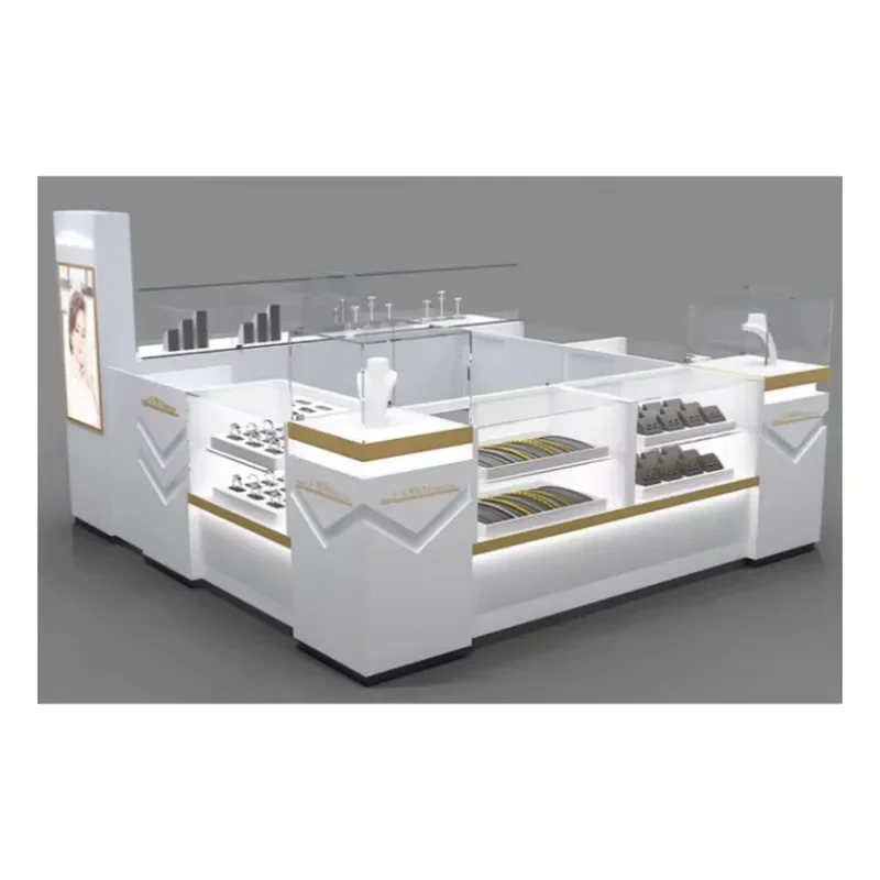 Design Retail Small Store Pharmacy Smoke Optical Jewelry Shop Glass Cashier Checkout Counter Display showcase