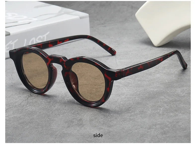 2025 Retro-Sonnenbrille mit dickem Rahmen, ovale Sonnenbrille für Herren, amerikanischer Stil, graue Brillen, Retro-Leopardenmuster-Brille, UV400-Rezept – Detail 10