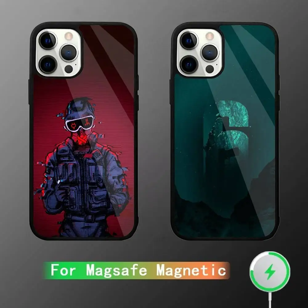 

Game Rainbow S-Six S-Siege Phone Case For iPhone 16,15,14,13,12,11,Pro,Max,Plus,Mini,SE New Magsafe Magnetic Wireless Charging