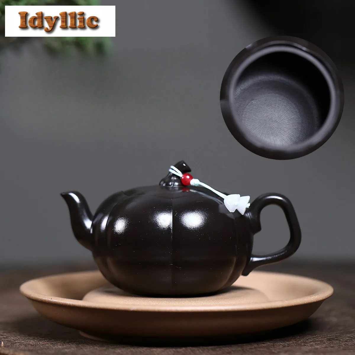 

190ml Yixing Purple Clay Teapots Handmade Pumpkin Black Pot Raw Ore Dahongpao Mud Kettle With Infuser Zisha Tea Set Decoration