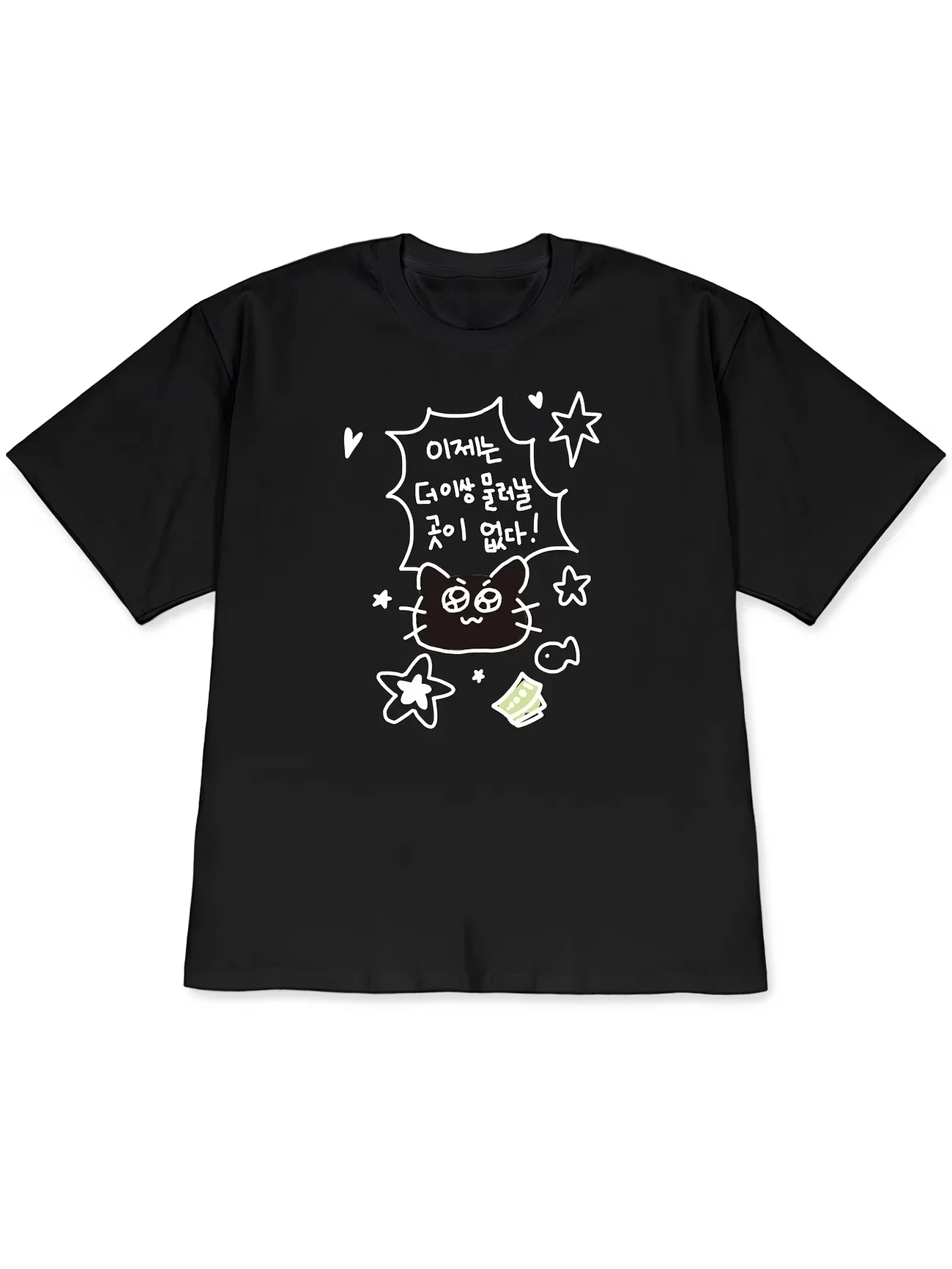 Korean Style Cat Graphic T Shirt Women Summer Casual Short Sleeve Crew Neck Harajuku Funny Letter Print Top Aesthetic Clothes