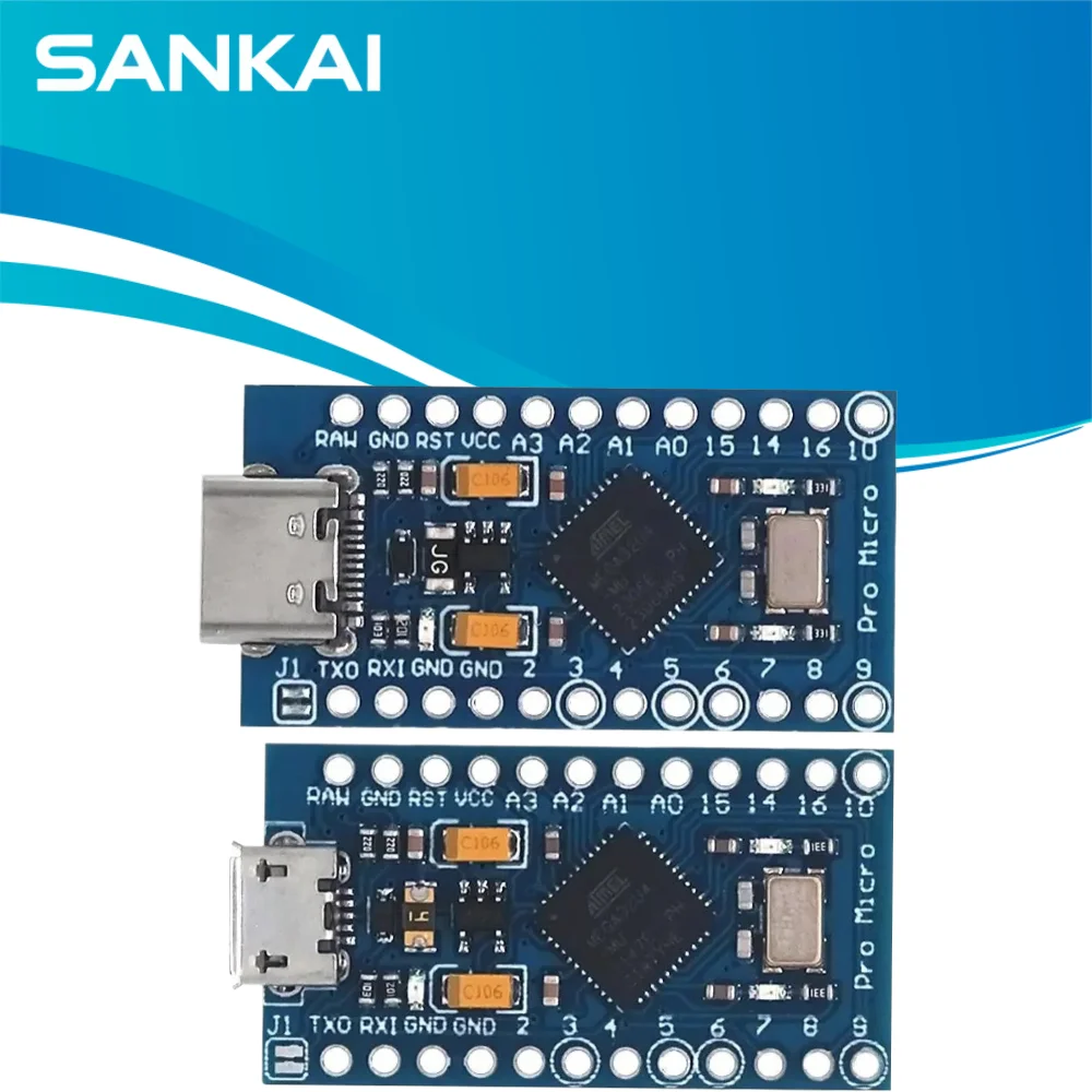 ATmega32U4 Pro Micro Board 5V/16MHz, 2x12 Pin Header, USB Direct Program, Replace Pro Mini