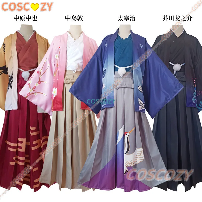 Anime Bungo Stray Dogs Cosplay Costume Dazai Osamu Kimono Suit Nakahara Chuuya Nakajima Atsushi Ryunosuke Akutagawa Unisex