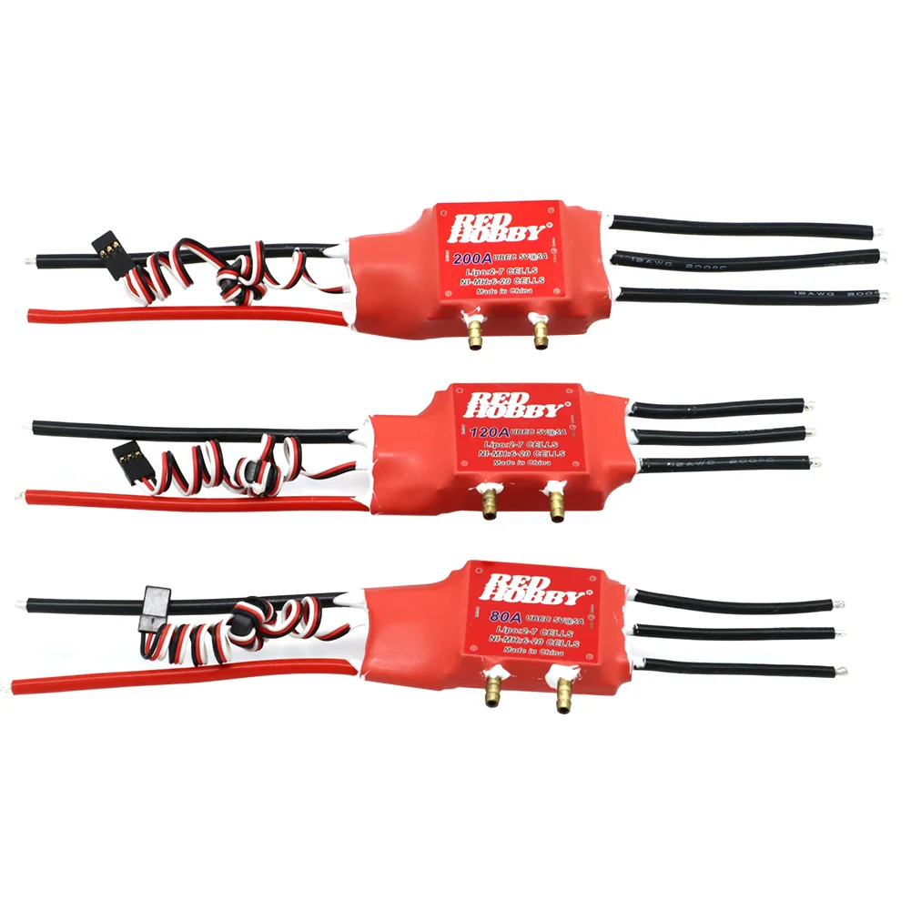 RedHobby ESC 80A 120A 200A Bidirectional Water-Cooled brushless ESC Two-Way ESC for RC Ship Pneumatic Underwater Propelle