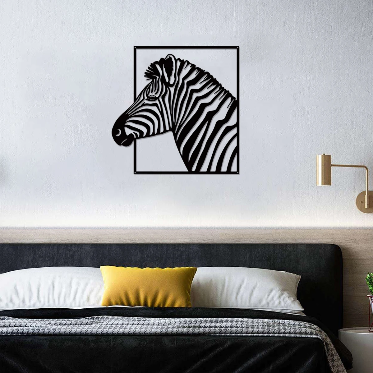 1pcZebra Wanddeko, Metal Wall Art, Metall Wanddeko, minimalistisches Design, Wohnzimmer Wandkunst, Buro Wandbehang, Wandschild