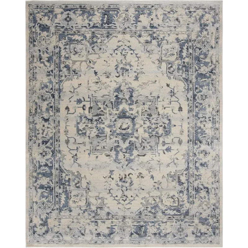 Area Rug -  Oriental Distressed Design, Non-Shedding & Easy Care, Ideal for High Traffic Areas in Living Room