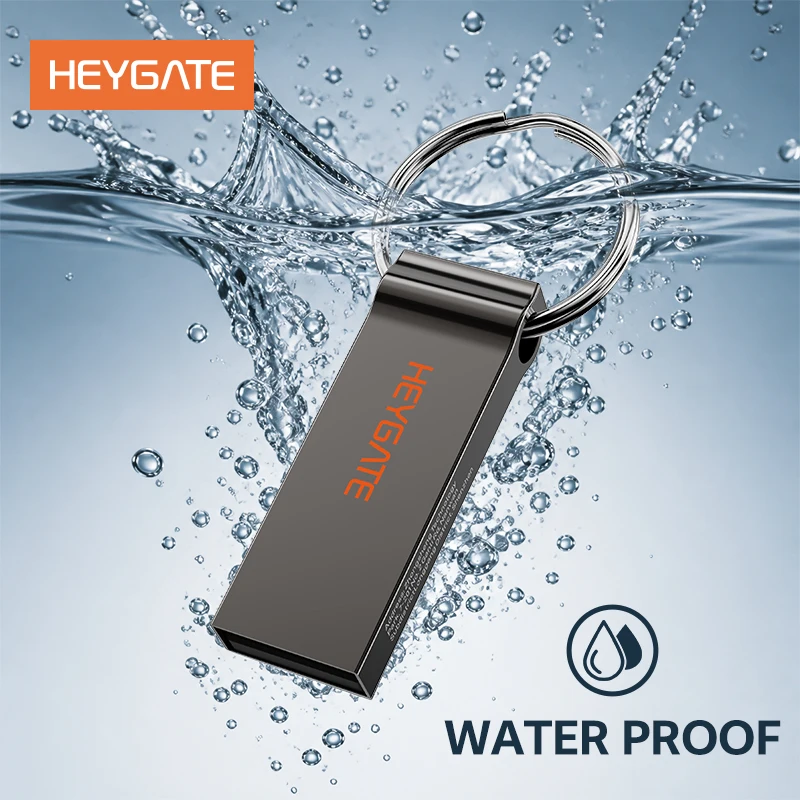 Картина 3: Флеш-накопитель HEYGATE USB 2.0 8G 16G 32G 64G 128G 4G 2GB, прочный металлический водонепроницаемый USB-накопитель, отличный подарок для резервного копирования данных