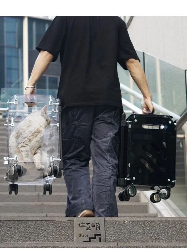 Pet Trolley Box Out Por Transparent Hand Lage Travel Trolley Airline Case Large Capacity Cers for Dog Accessories