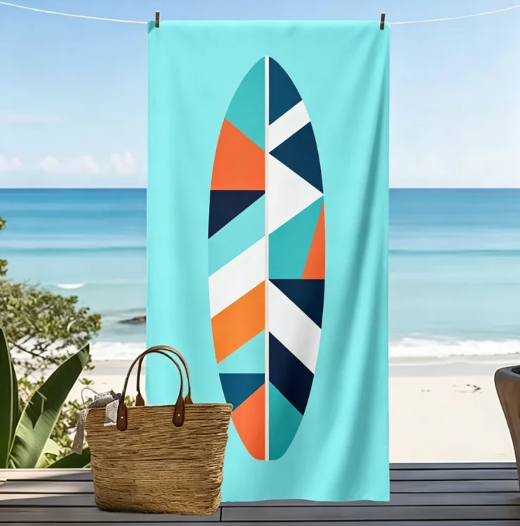 Cute Panda Print Beach Towel, Microfiber Sand Free Quick Dry, Cartoon Animal Pattern, Soft Absorbent for Summer & Pool