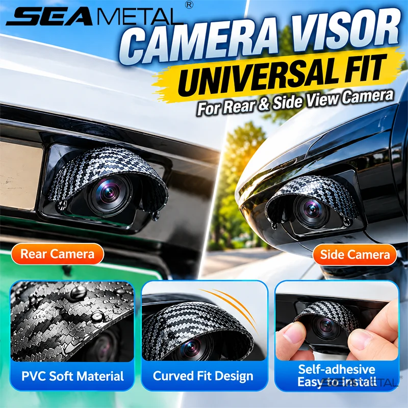 SEAMETAL Car Camera Rain Deflector Reverse Lens Visor Soft PVC Curved Splash Dust Protection Durable Camera Weather Accessories