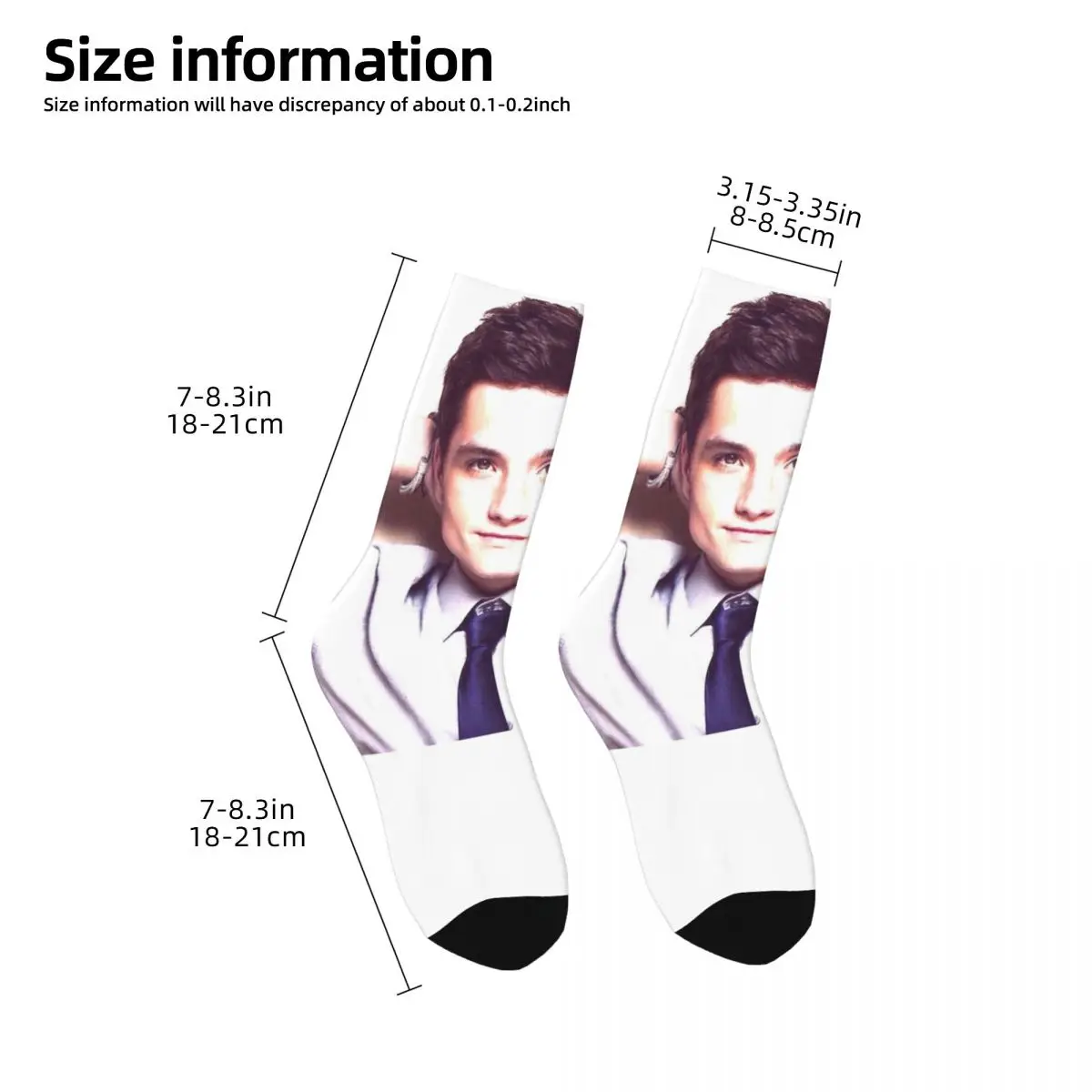 Retro Josh Hutcherson Whistle Meme Sports Socks Peeta Mellark Polyester Long Socks for Unisex Breathable