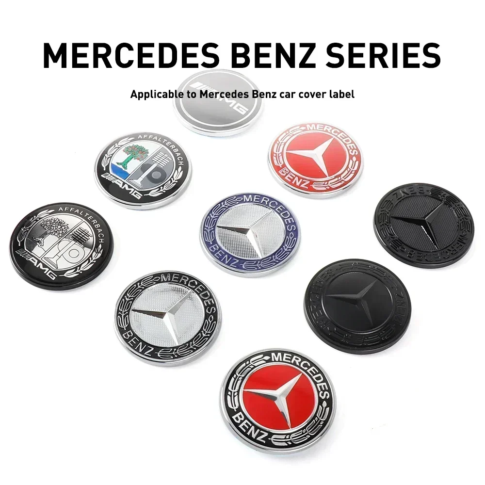 57mm ABS Car Flat Hood Emblem Sticker Front Badge Logo For Mercedes Benz W253 X253 X205 GLC/GLE-class A0008171801 Accessories