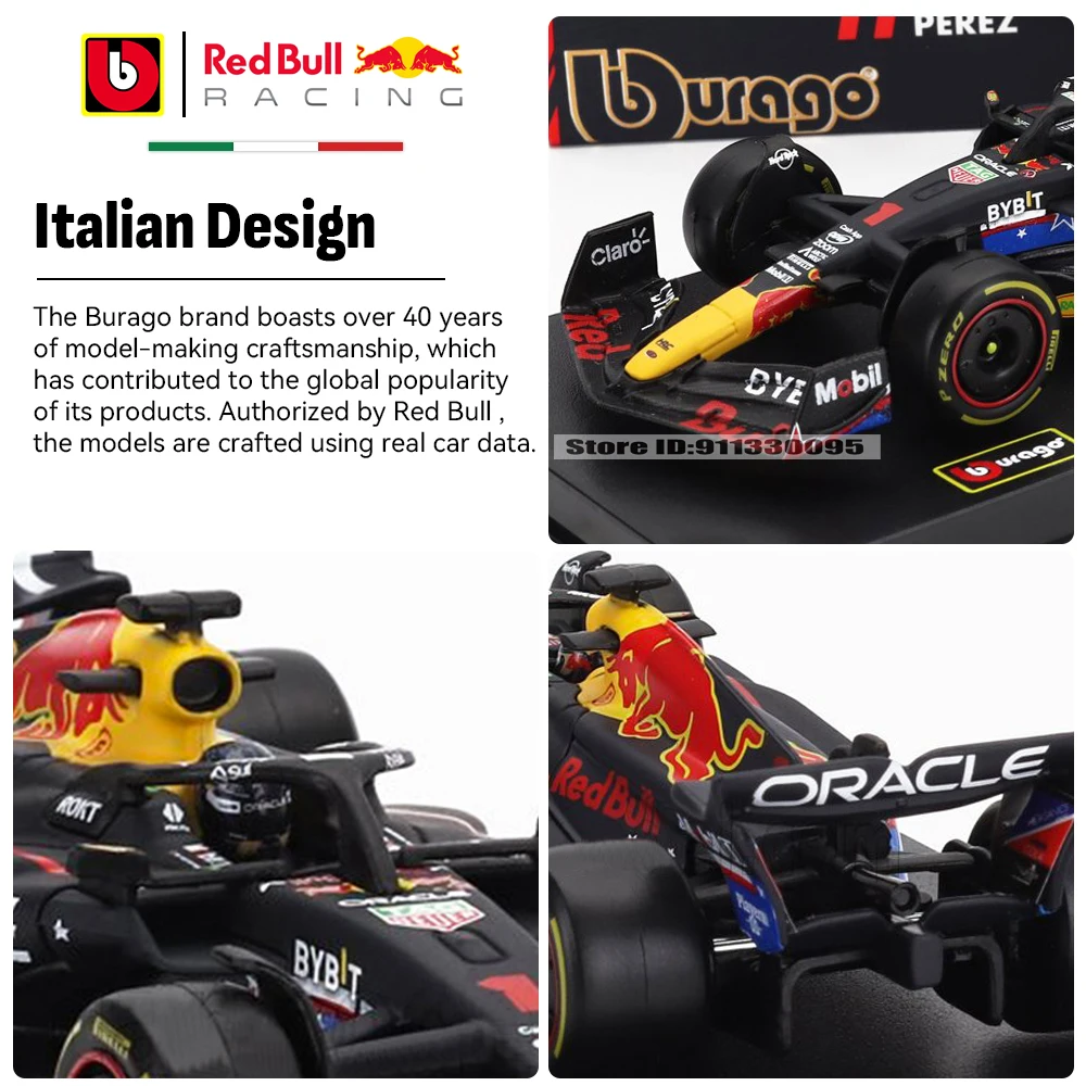 Bburago 1:43 F1 Red Bull RB19 2023 Austin US Station # 1 Verstappen # 11 Perez legering auto gegoten model speelgoed verzamelobject