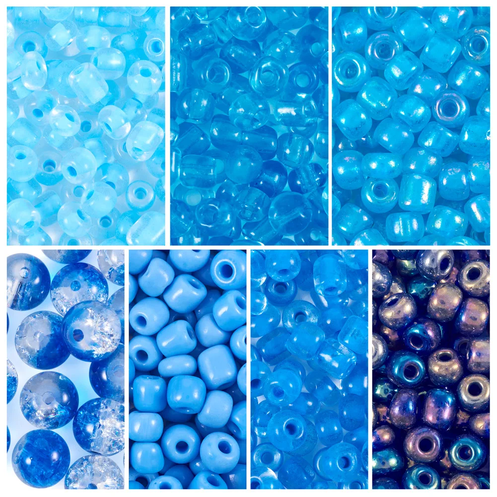 

1 Set 7 Styles Glass Seed Beads Round Spacer Beads For Jewelry Making Beaded Bracelet Earring DIY Accessories Crafts 4~8x2.5~8mm