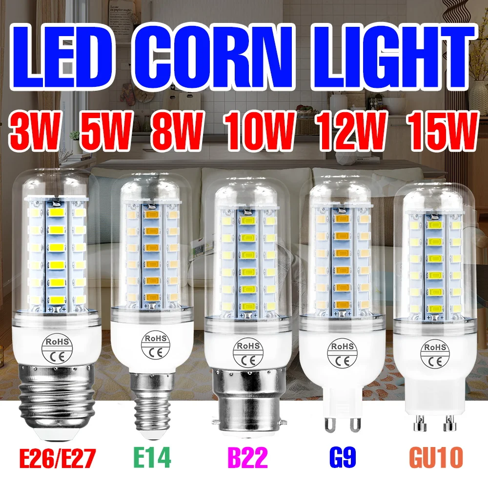 15W Led Corn Bulb E…
