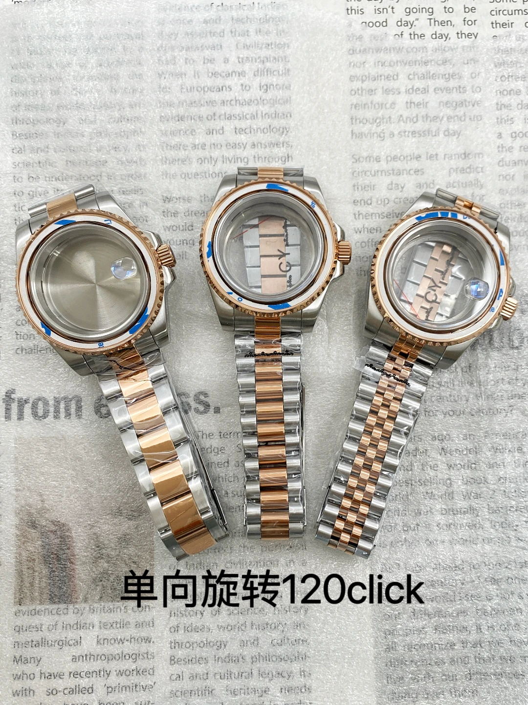 

40Mm Rose Gold Water Ghost Case Strap Sapphire Glass Fit NH34/35 Movement Fine-tuned Pull Buckle