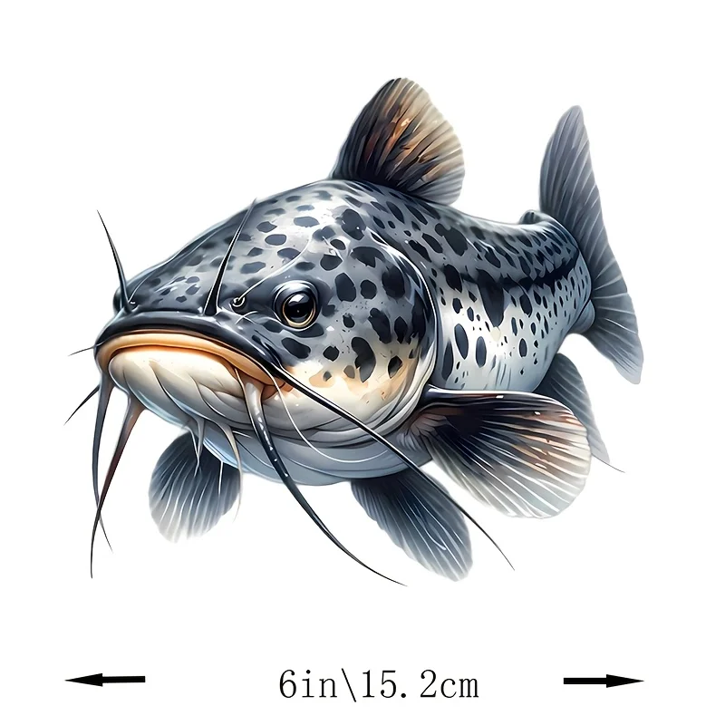 Spotted Catfish Vinyl Sticker, Waterproof Decal For Car Laptop Phone Window Wall Glass Cup Smooth Surfaces