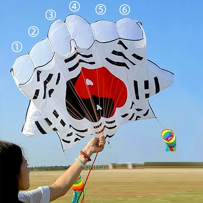 

6.5M 3D Bagua Chart Inflatable Soft Kite 3 Spin Tail Long Strap Kites for Kids Cometas Pipa Professional Easy To Fly Vlieger