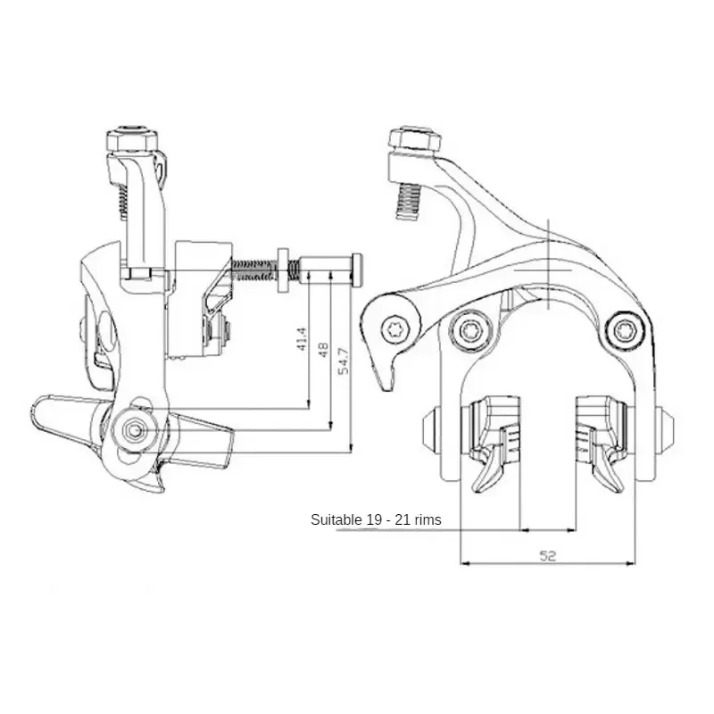 MEROCA Road Bike Dual Pivot Calipers Aluminum Alloy Pull Caliper Front Rear Bicycle Parts Cycling Brake Road Accessories