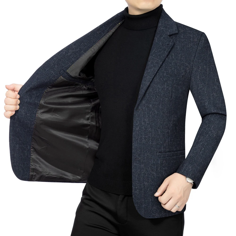 Y1018 autumn and winter new leisure middle-aged woolen groom suit slim single suit jacket men