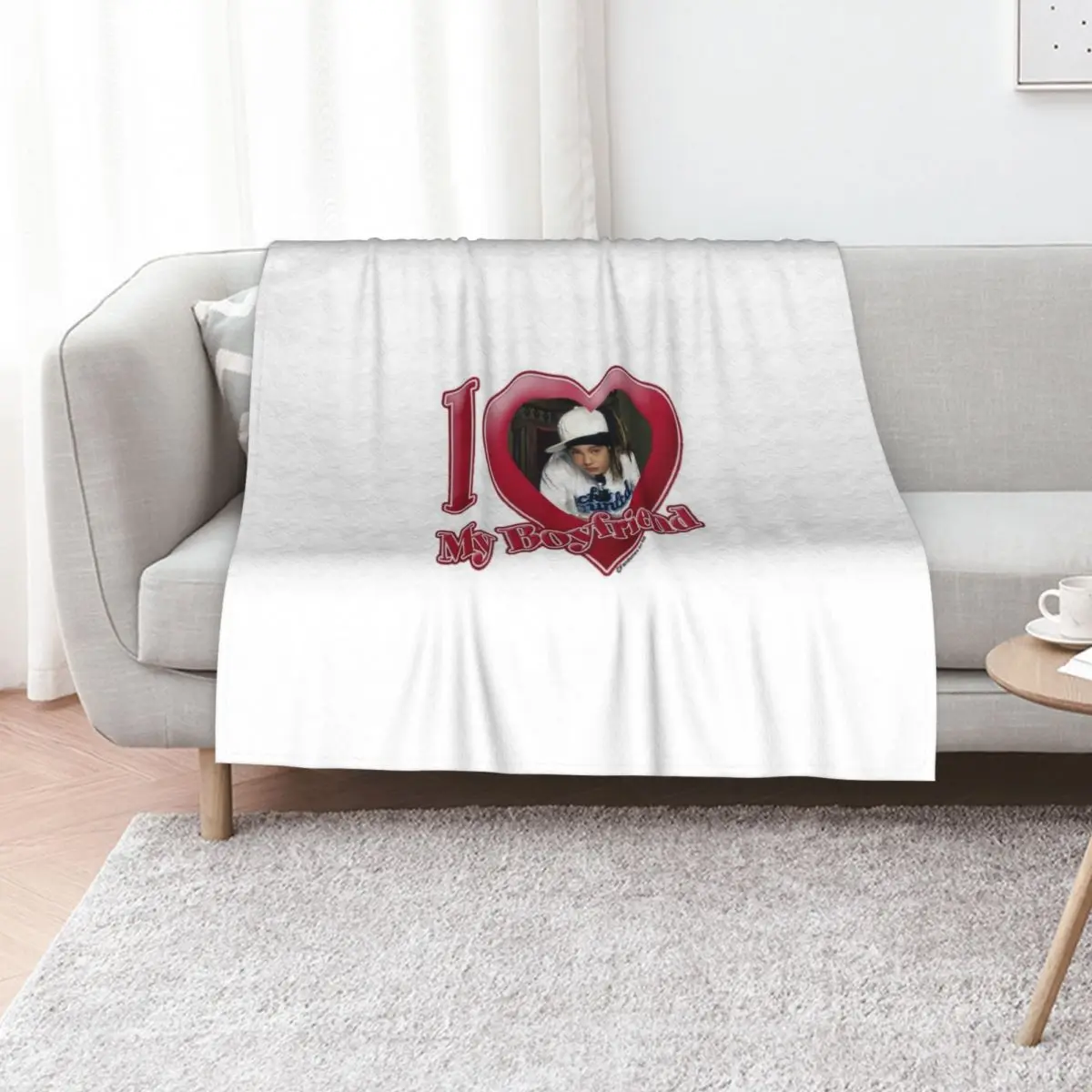 

I LOVE MY BOYFRIEND TOM KAULITZ DESIGN Throw Blanket Soft Plaid Decoratives Hairy warm winter Blankets