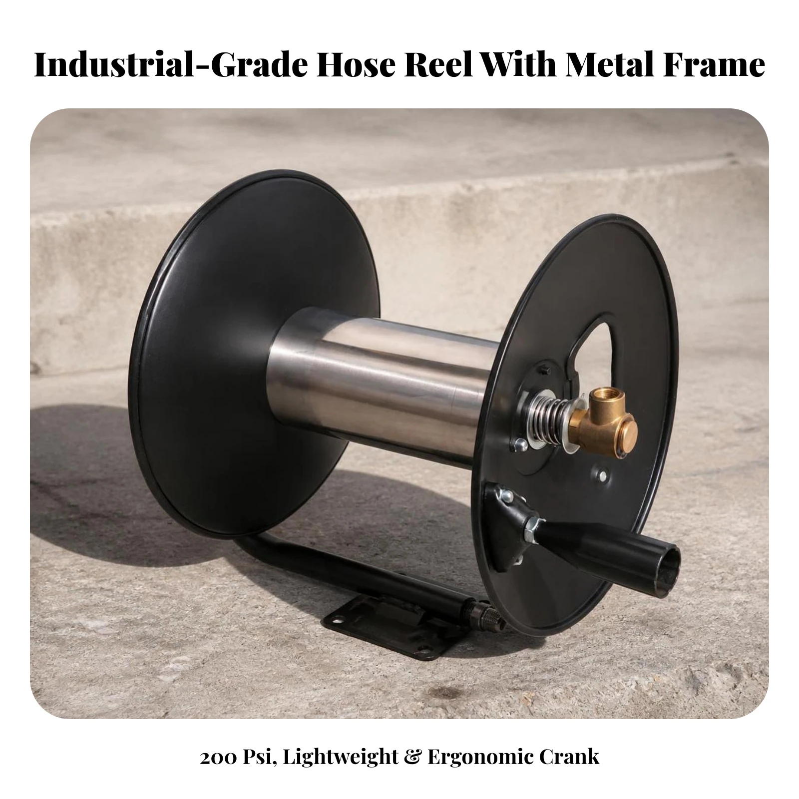 Manual Hose Reel Wall-Mountable Hose Reel Hardware Heavy-Duty Metal for Gardeners, Garden, Car Wash