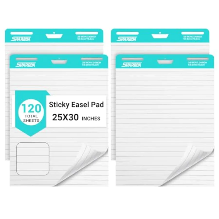 

Самоклеящаяся бумага для флипчартов Lined Sticky Easel Pad 25*30 дюймов, суперклейкая, устойчивая к выцветанию, микроперфорированная, отрывная, для классов
