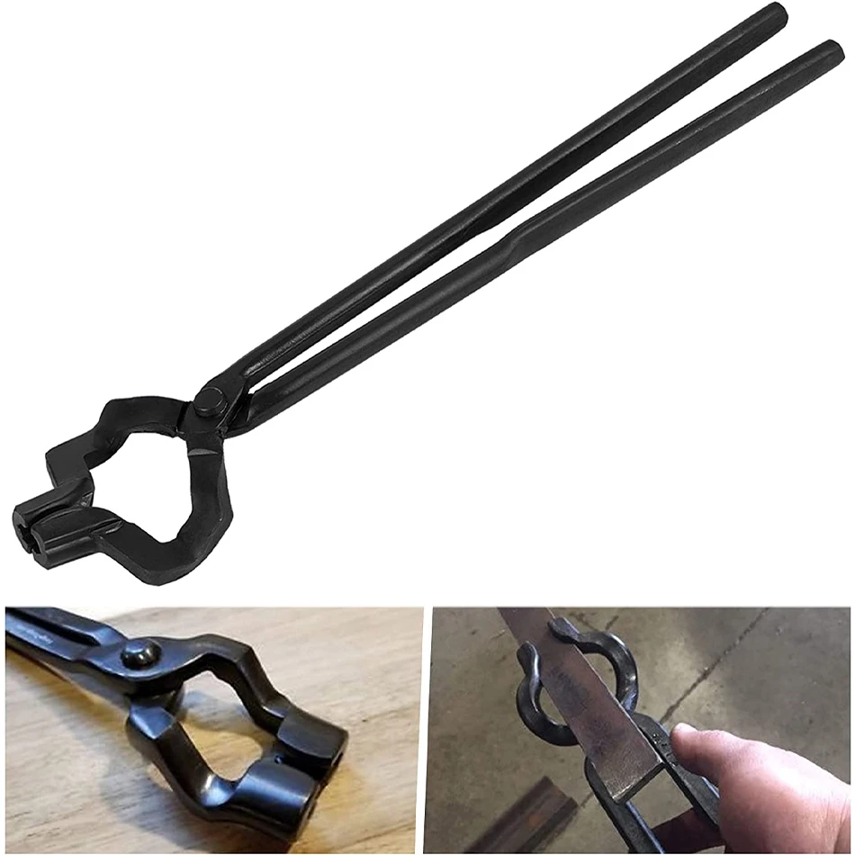 

Knifemaking and Blacksmithing Tongs 16" Z V-Bit Style, Z-Jaw Offset Knife Making Tongs Blacksmith Z Type Tongs with V-Bit Jaws