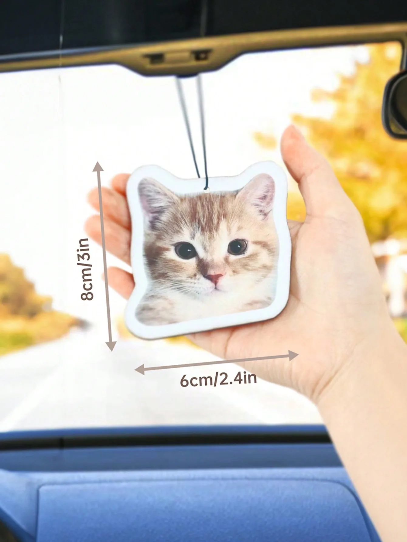 Custom Photo Acrylic Car Hanging Ornament Personalized Pet Picture Rearview Mirror Pendant Customized Car Interior Decor Gift